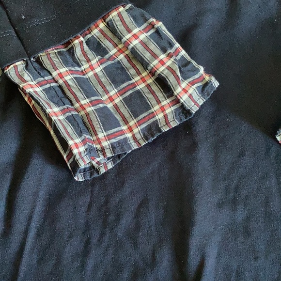 LOFT plaid mixed media top - Picture 5 of 12